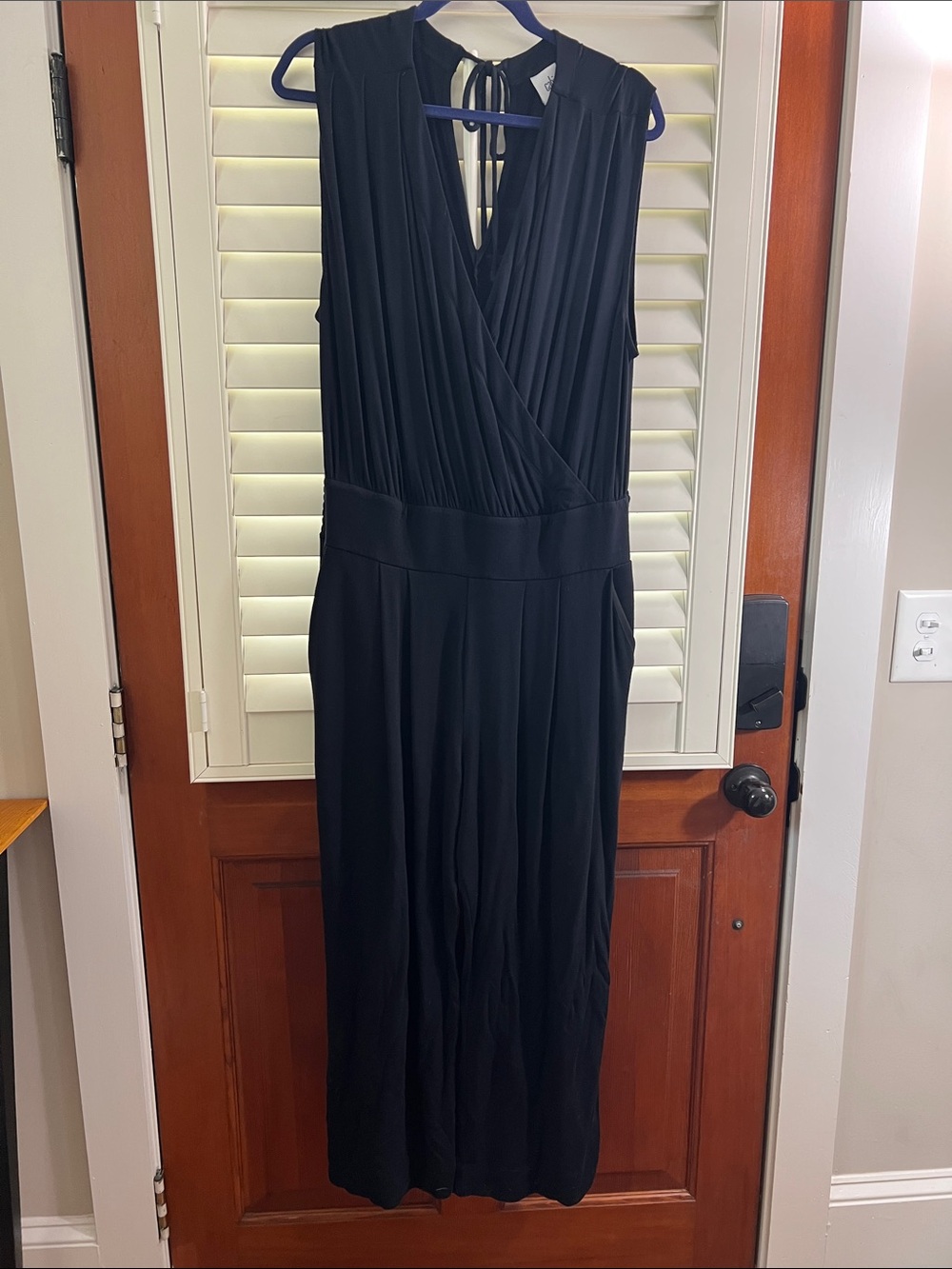 CAbi Black Sleeveless Downtown Jumpsuit with V-Neck
